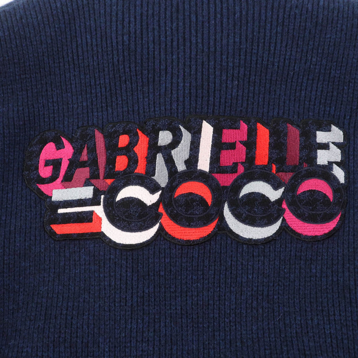 極美品☆CHANEL シャネル 17B P57290K07490 GABRIELLE COCO カシミヤ100％ ココマークボタン ベルト付 ニットコート ネイビー 38 正規品
