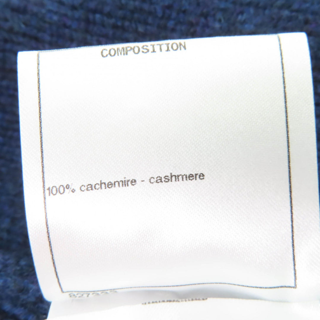 極美品☆CHANEL シャネル 17B P57290K07490 GABRIELLE COCO カシミヤ100％ ココマークボタン ベルト付 ニットコート ネイビー 38 正規品