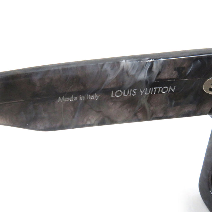 美品□LOUIS VUITTON ルイヴィトン 2022年製 Z1789E サイクロン マーブル柄 モノグラムフラワー クリスタル サングラス イタリア製