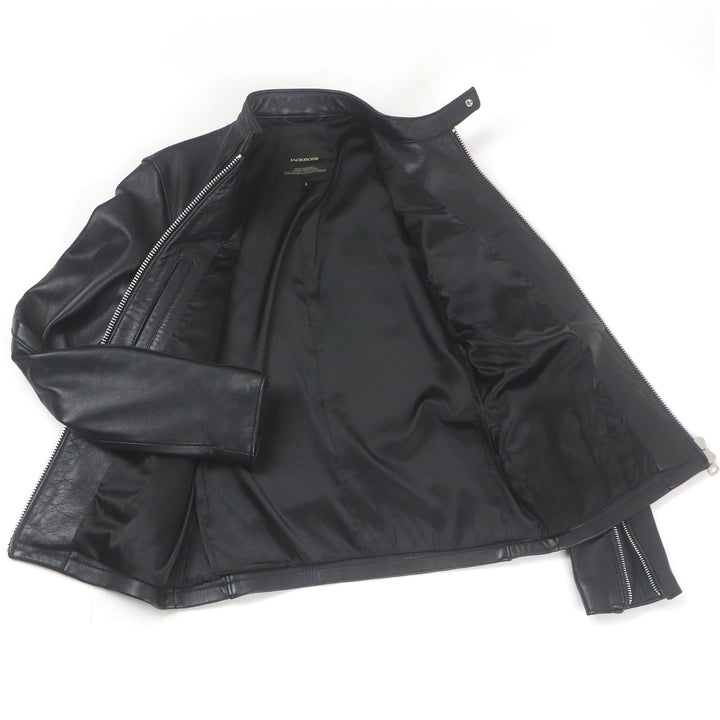 極美品□JACK ROSE ジャックローズ 254703J 羊革 シングル スタンドカラー ライダースジャケット レザージャケット ブラック M 正規品
