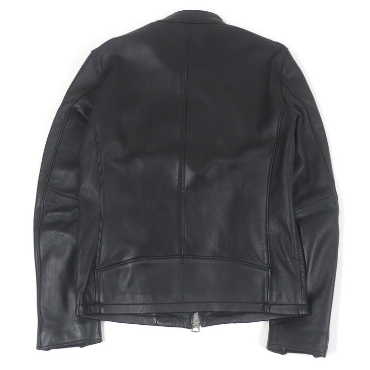 極美品□JACK ROSE ジャックローズ 254703J 羊革 シングル スタンドカラー ライダースジャケット レザージャケット ブラック M 正規品