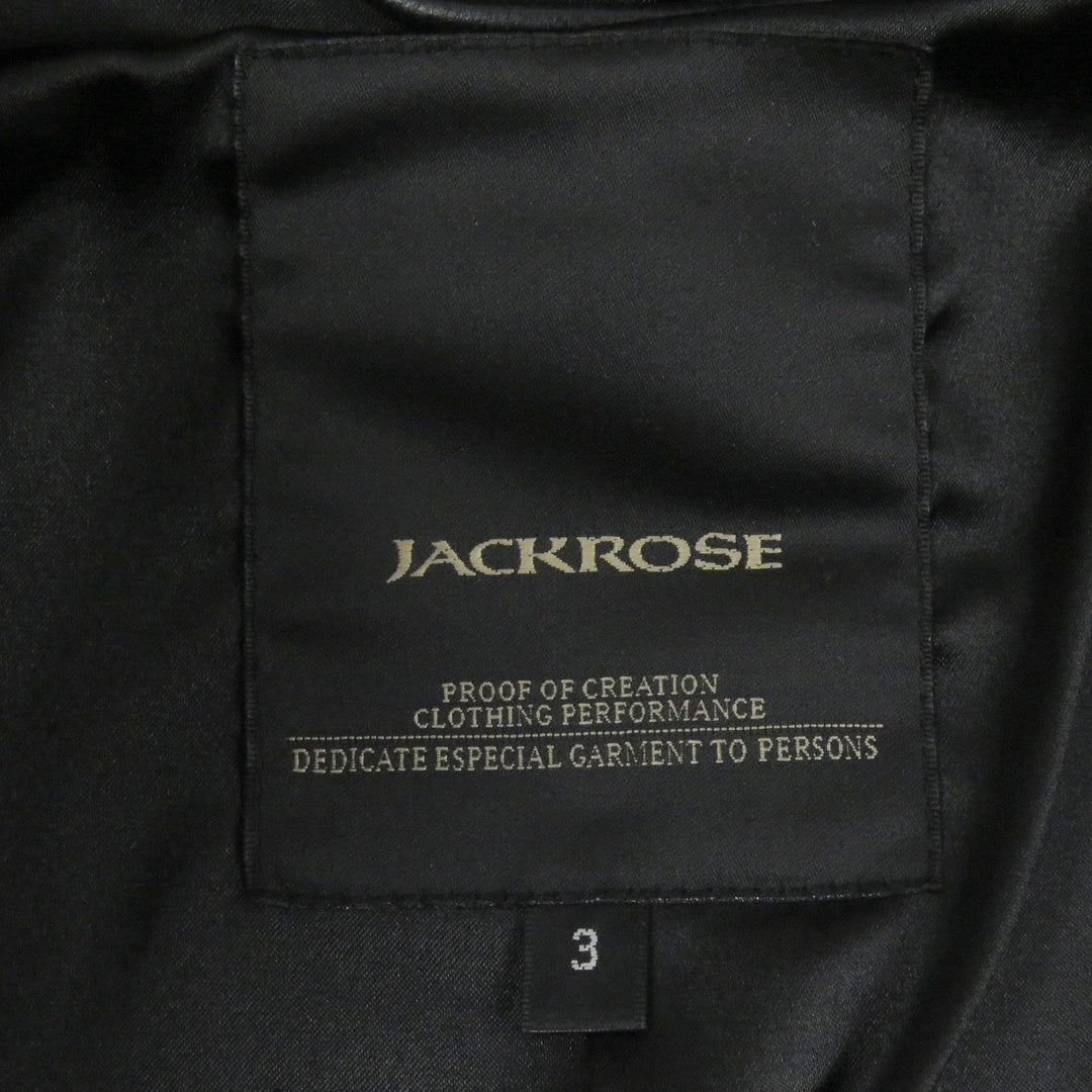 極美品□JACK ROSE ジャックローズ 254703J 羊革 シングル スタンドカラー ライダースジャケット レザージャケット ブラック M 正規品