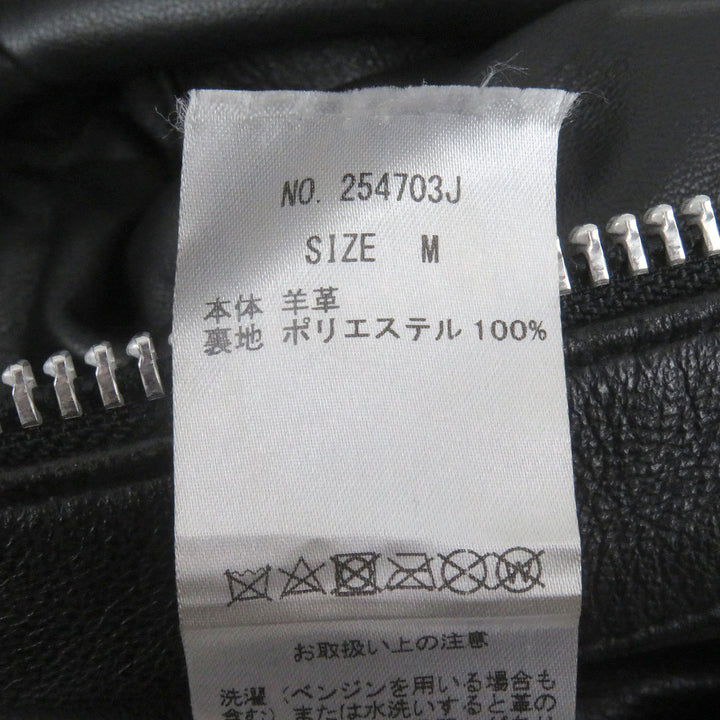 極美品□JACK ROSE ジャックローズ 254703J 羊革 シングル スタンドカラー ライダースジャケット レザージャケット ブラック M 正規品