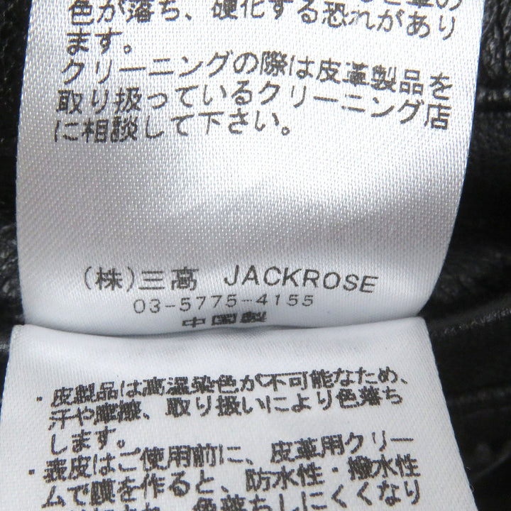 極美品□JACK ROSE ジャックローズ 254703J 羊革 シングル スタンドカラー ライダースジャケット レザージャケット ブラック M 正規品