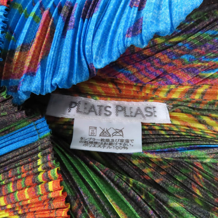 極美品★PLEATS PLEASE プリーツプリーズ イッセイミヤケ PP14-JK241 希少 アニマルプリント セーラーカラー ノースリカットソー 3