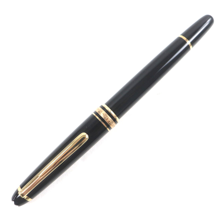 美品▼MONTBLANC モンブラン マイスターシュテュック クラシック ペン先14K Mニブ ホワイトスター 両用式 万年筆 ブラック ゴールド