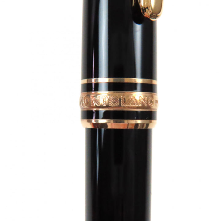 美品▼MONTBLANC モンブラン マイスターシュテュック クラシック ペン先14K Mニブ ホワイトスター 両用式 万年筆 ブラック ゴールド