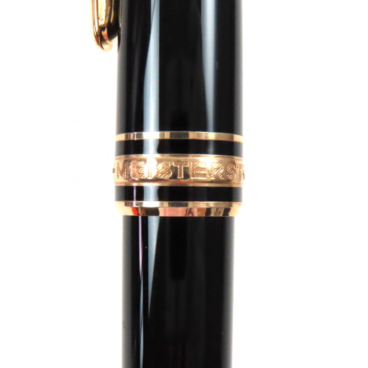 美品▼MONTBLANC モンブラン マイスターシュテュック クラシック ペン先14K Mニブ ホワイトスター 両用式 万年筆 ブラック ゴールド