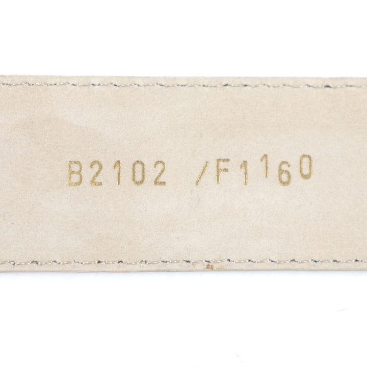 極美品▼Brioni ブリオーニ B2102/F1160 ロゴ刻印入りバックル クロコダイル レザーベルト ベージュ シルバー金具 95 イタリア製 メンズ