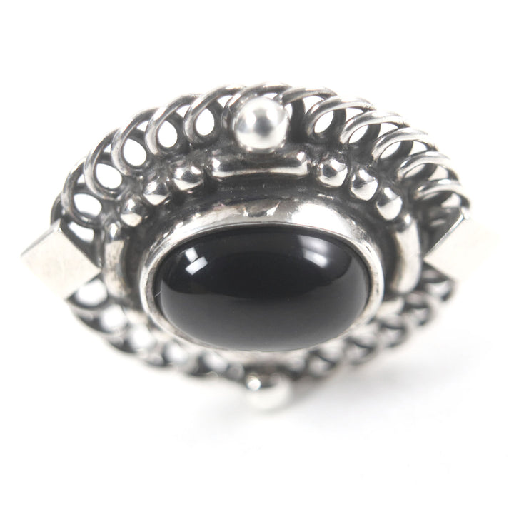 美品□Georg Jensen ジョージジェンセン 19B SV925 オニキス カフスボタン カフリンクス シルバーブラック 総重量15.1g メンズ オススメ