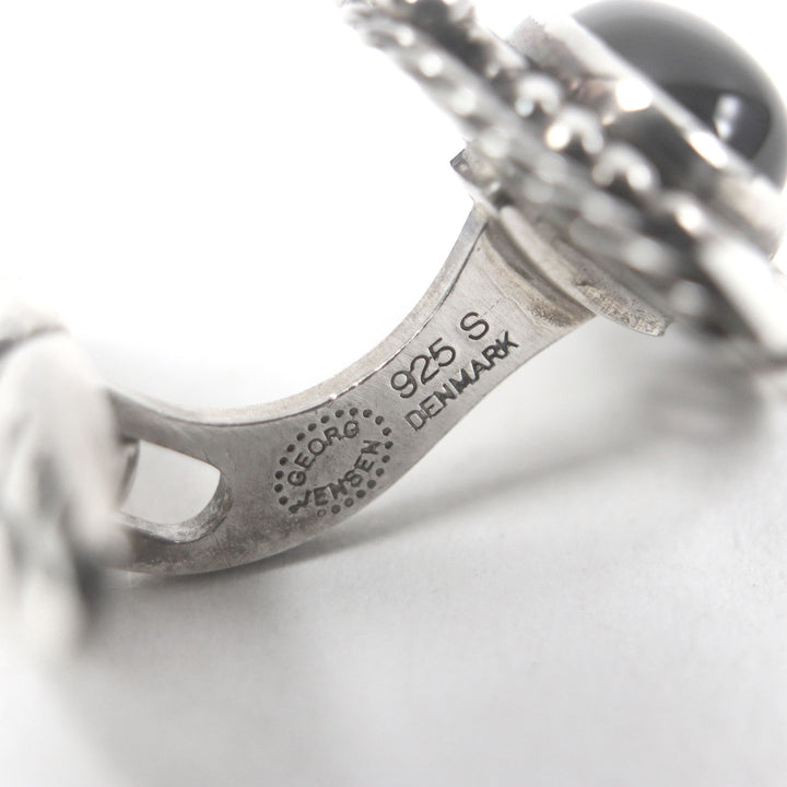美品□Georg Jensen ジョージジェンセン 19B SV925 オニキス カフスボタン カフリンクス シルバーブラック 総重量15.1g メンズ オススメ