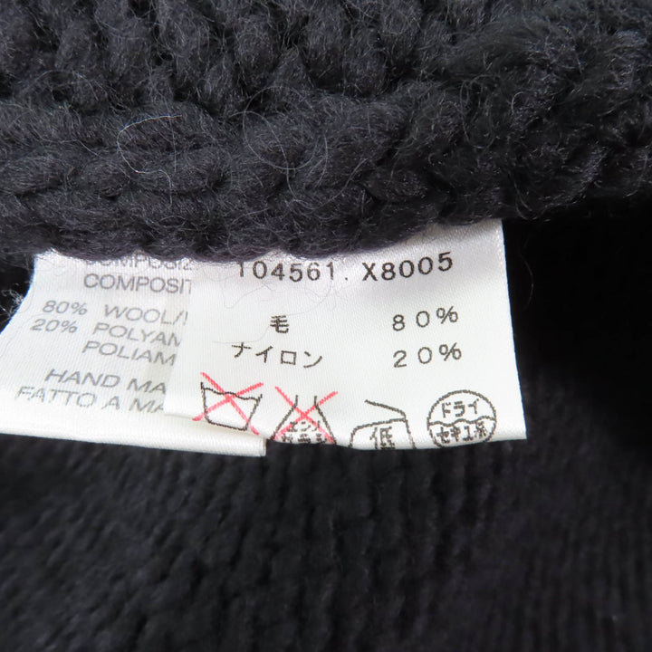 美品★GUCCI グッチ 104561 Vネックカーディガン＋ノースリニット 2点set 厚手 ニット アンサンブル ブラック S イタリア製 正規品