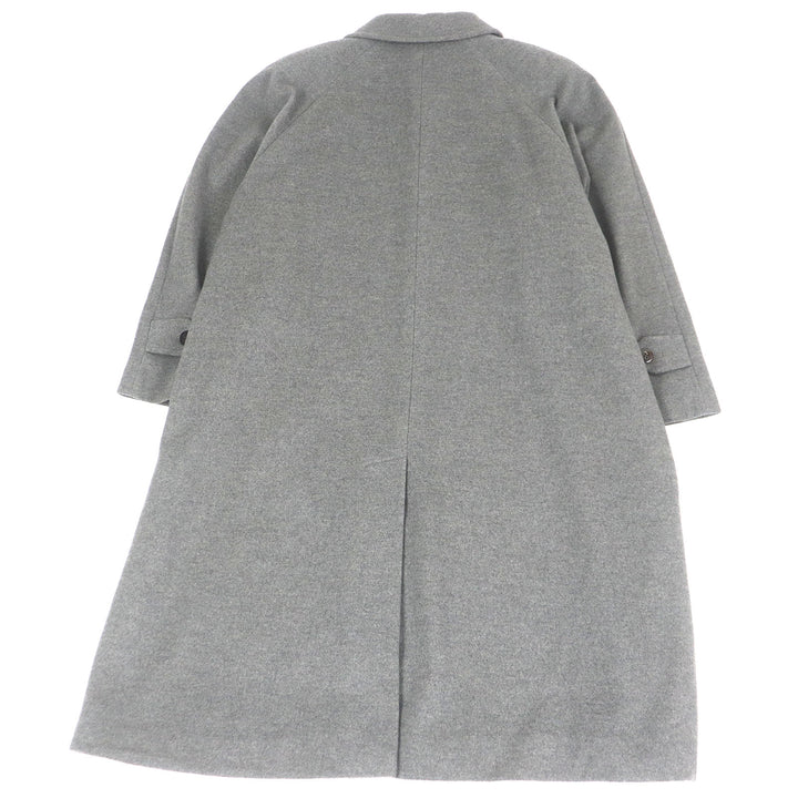 良品□Burberrys バーバリー ヴィンテージ カシミヤ100％ フライフロント ロング丈 ステンカラーコート グレー 9AR(Lサイズ相当) メンズ