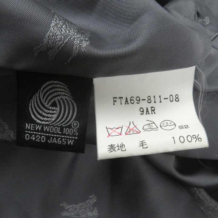 良品□Burberrys バーバリー ヴィンテージ カシミヤ100％ フライフロント ロング丈 ステンカラーコート グレー 9AR(Lサイズ相当) メンズ