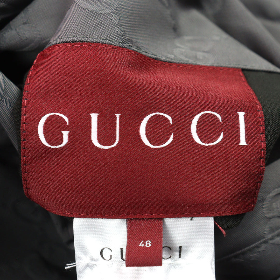 未使用品○GUCCI グッチ 24AW 795697 GGナイロン ロゴ刺繍 リバーシブル フーデッド 中綿入り ジャケット 48 イタリア製 正規品 メンズ