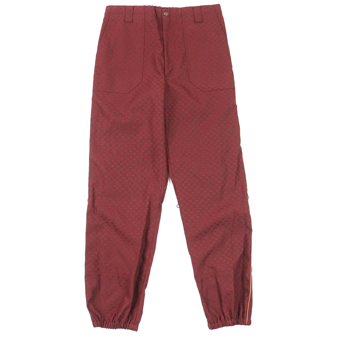 未使用品△GUCCI グッチ 20SS 614939 コットン GGジャガード 裾レイヤードデザインパンツ ランウェイ着用 ボルドー 46 イタリア製 正規品