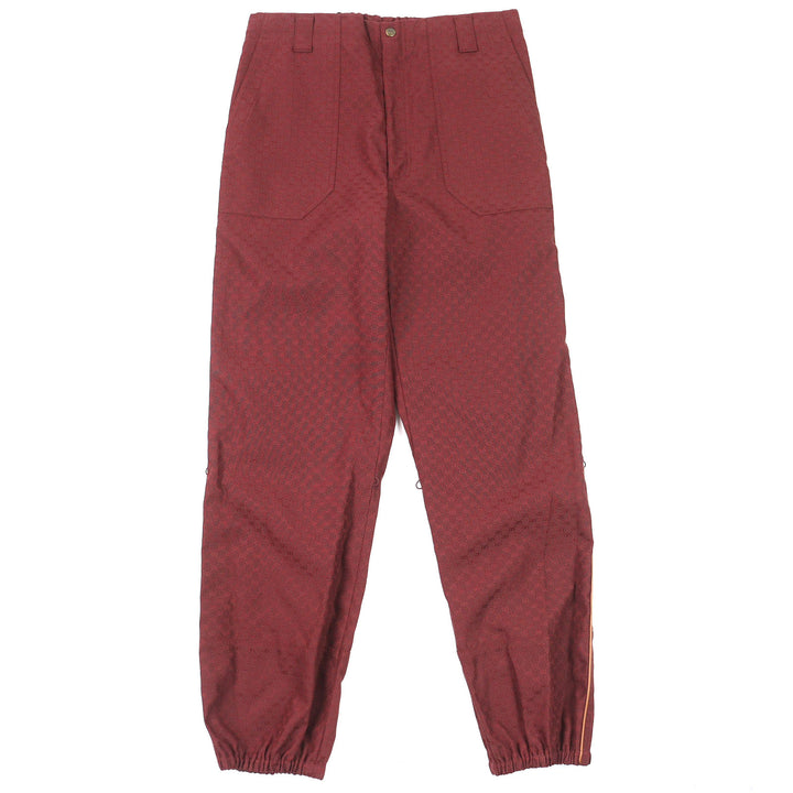 未使用品△GUCCI グッチ 20SS 614939 コットン GGジャガード 裾レイヤードデザインパンツ ランウェイ着用 ボルドー 46 イタリア製 正規品