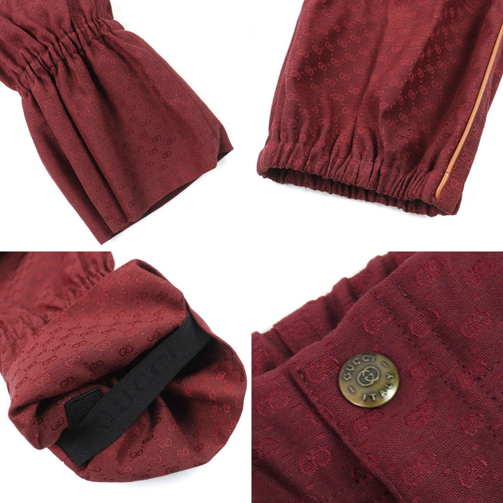 未使用品△GUCCI グッチ 20SS 614939 コットン GGジャガード 裾レイヤードデザインパンツ ランウェイ着用 ボルドー 46 イタリア製 正規品
