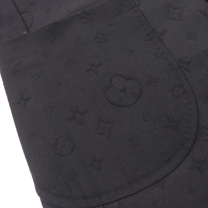 極美品△LOUIS VUITTON ルイヴィトン 23AW ウール モノグラム総柄 シングル テーラードジャケット ブラック 48 イタリア製 正規品 メンズ