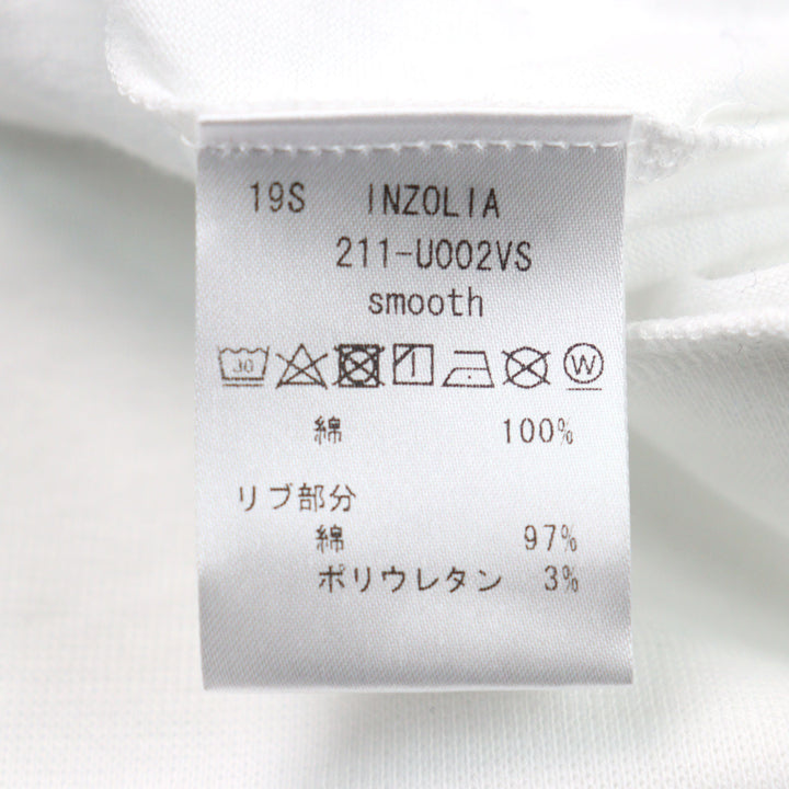 未使用品○ANTICIPO アンティーチポ INZOLIA インツォリア ロゴタグ スムースコットン Vネック リブ切替 半袖Ｔシャツ 42 正規品 メンズ