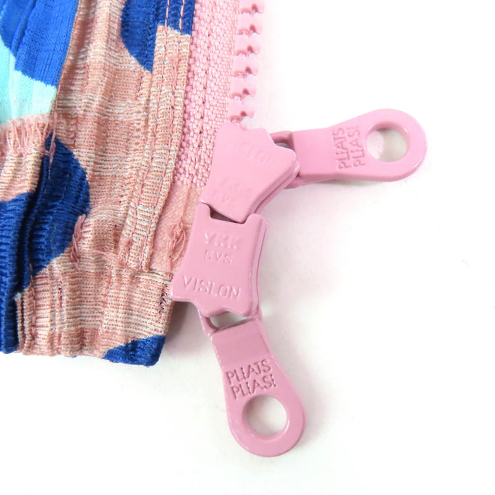 極美品☆PLEATS PLEASE プリーツプリーズ イッセイミヤケ PP31-JC661 ドット柄 ZIP UP フード付 パーカー マルチ 4 正規品 レディース