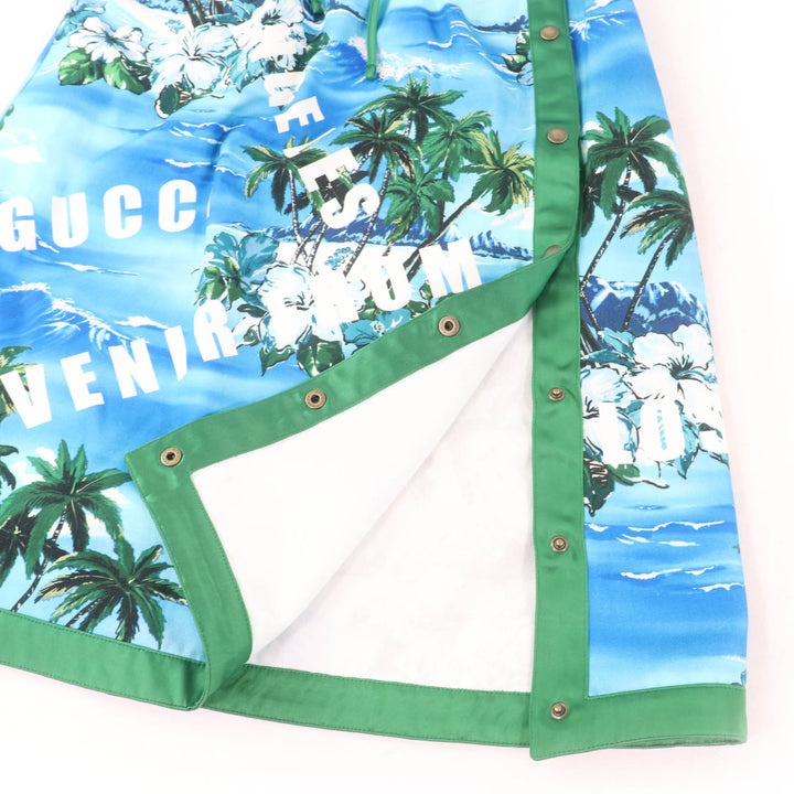 極美品☆GUCCI グッチ 693162 コットン ロサンゼルス パームツリープリント スカート マルチ M イタリア製 正規品 レディース 定価258500円
