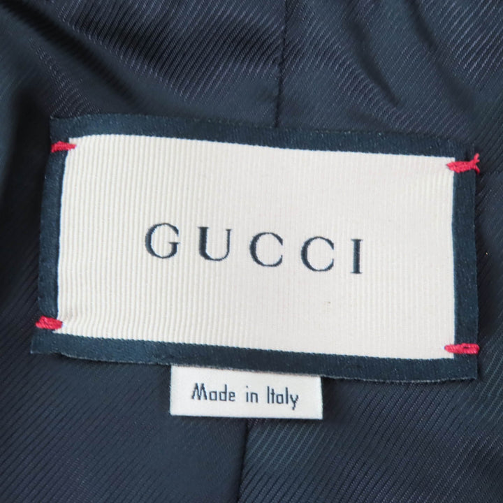 極美品☆GUCCI グッチ 643287 ウール デザインボタン ダブルブレスト ツイード ジャケット ブラック 40 イタリア製 正規品 レディース