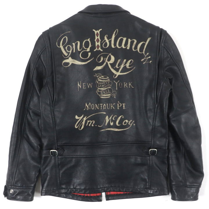 美品▼schott ショット 3141022 LONG ISLAND ロングアイランド レザー ジップアップ シングル ライダースジャケット S 正規品 メンズ