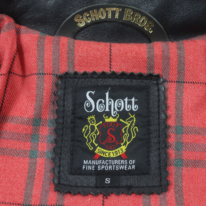 美品▼schott ショット 3141022 LONG ISLAND ロングアイランド レザー ジップアップ シングル ライダースジャケット S 正規品 メンズ