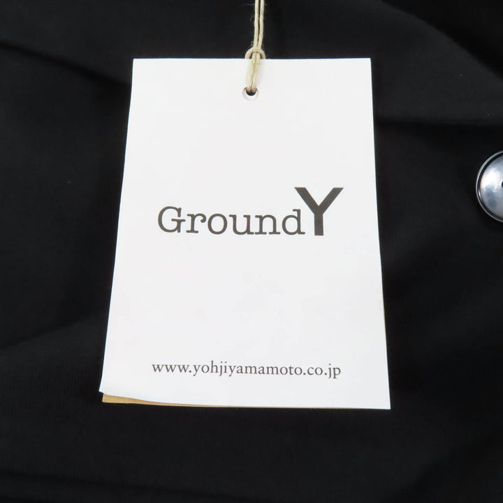 極美品★GROUND Y グラウンドワイGW-J01-011 アシンメトリー デザイン コットンジャケット アウター ブラック 1 日本製 正規品 メンズ