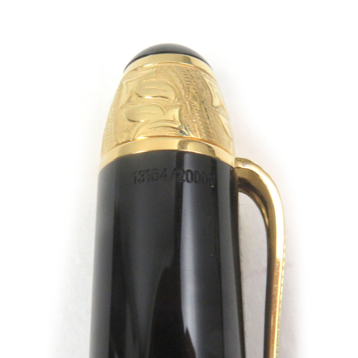 極美品□MONTBLANC モンブラン マイスターシュテュック 作家シリーズ1995 ボルテール 18K Mニブ キャップ式 13164/20000 万年筆 ブラック