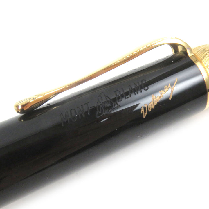 極美品□MONTBLANC モンブラン マイスターシュテュック 作家シリーズ1995 ボルテール 18K Mニブ キャップ式 13164/20000 万年筆 ブラック