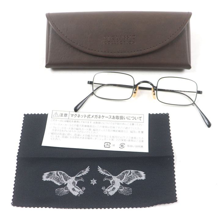 未使用品▼BJ CLASSIC COLLECTION ビージェークラシックコレクション PREM-139 現行品 スクエア チタニウム メガネ 44□23-149 ケース付