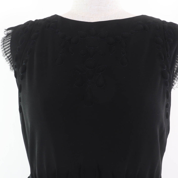 極美品☆CHANEL シャネル ヴィンテージ 07A P31259W03945 Little Black Dress リトルブラック シルク使い ココマーク ワンピース 黒　40