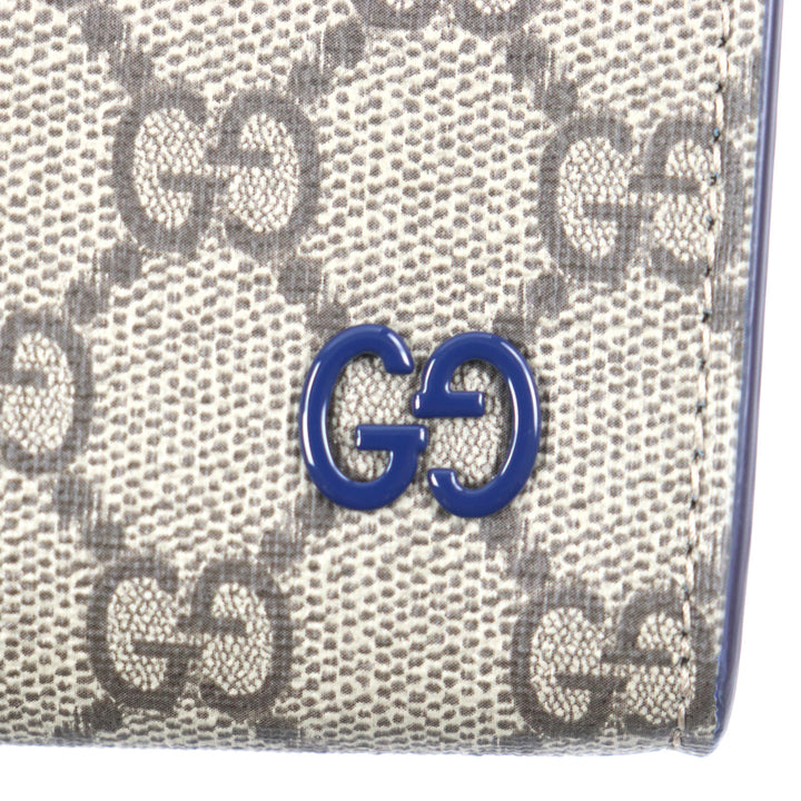 未使用品▼GUCCI グッチ 768255 GGスプリーム バイカラー レザー使い スモールポーチ クラッチ セカンドバッグ 箱・保存袋付き メンズ