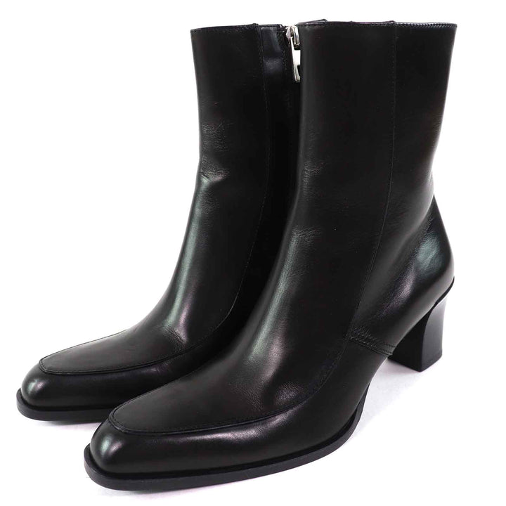 極美品△BALLY バリー TIURA-FE サイドジップ レザー ショートブーツ アンクルブーツ ブラック 35.5 保存袋付き イタリア製 レディース