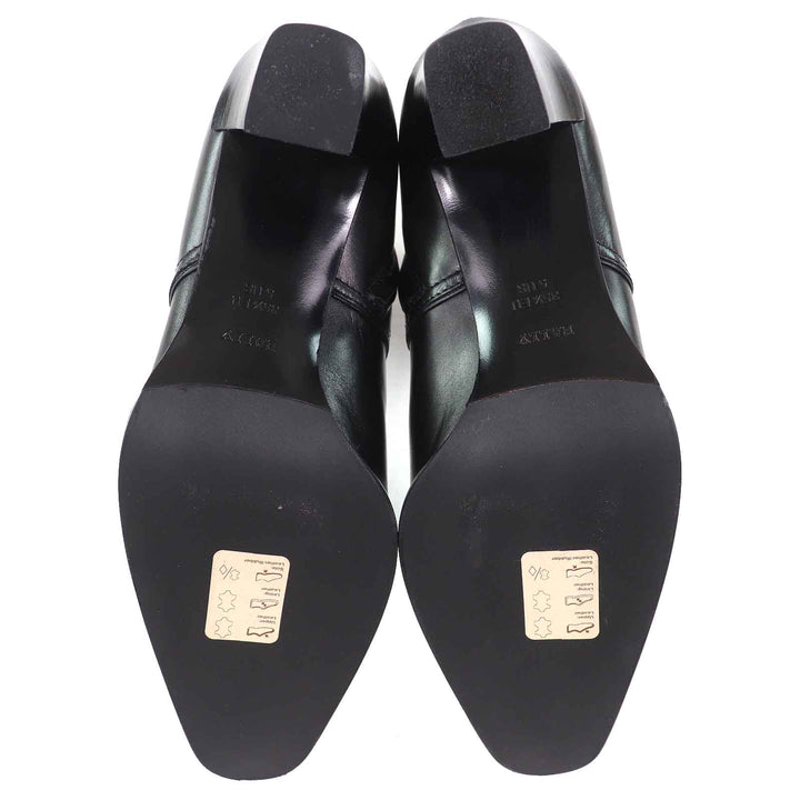 極美品△BALLY バリー TIURA-FE サイドジップ レザー ショートブーツ アンクルブーツ ブラック 35.5 保存袋付き イタリア製 レディース