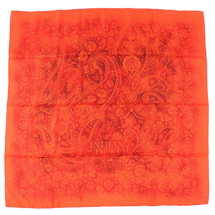 未使用品△HERMES エルメス カレ90 INDIAN DUST インディアンダスト シルク100％ GERANIUM/ROUGE BRIQUE スカーフ 箱付き フランス製