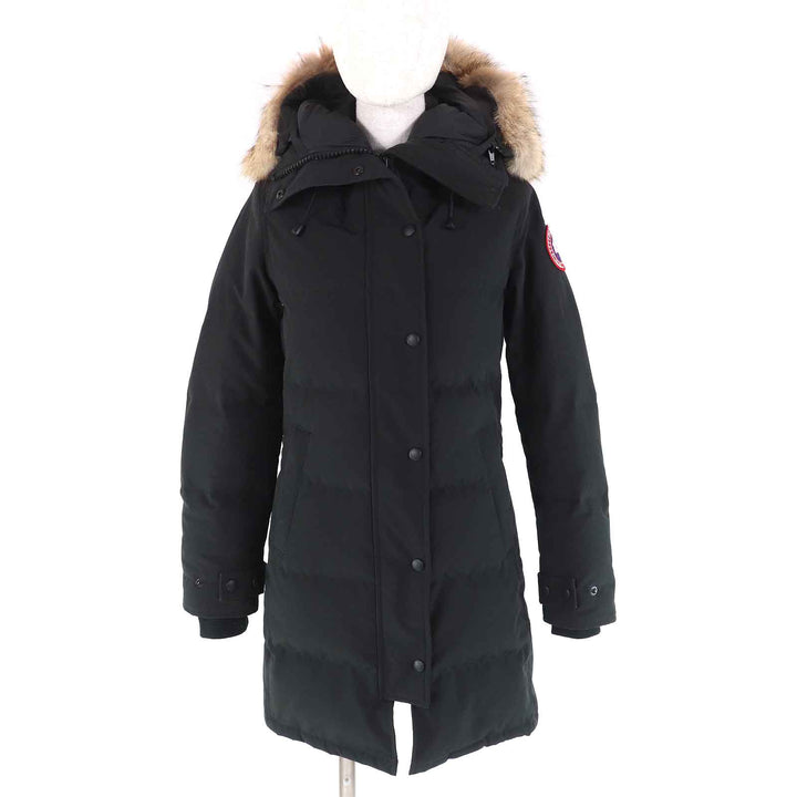 良品△CANADA GOOSE カナダグース 2302JL MACKENZIE PARKA マッケンジーパーカ ロゴワッペン ファー・フード付き ダウンコート S 正規品