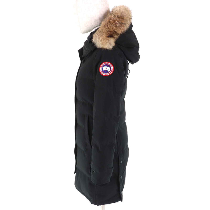 良品△CANADA GOOSE カナダグース 2302JL MACKENZIE PARKA マッケンジーパーカ ロゴワッペン ファー・フード付き ダウンコート S 正規品