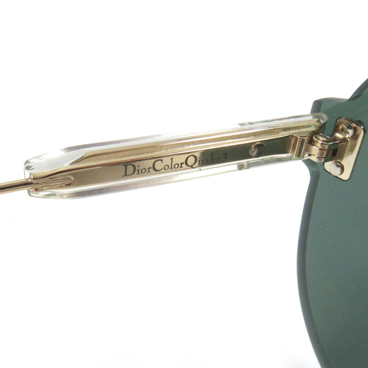 極美品□Christian Dior クリスチャンディオール Dior Color Quake3 アイウェア サングラス ゴールド グリーン イタリア製 レディース