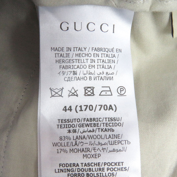 極美品□GUCCI グッチ 742766 ウール モヘア インターロッキングG トラックパンツ ブルー 44 ハンガー付き イタリア製 正規品 メンズ