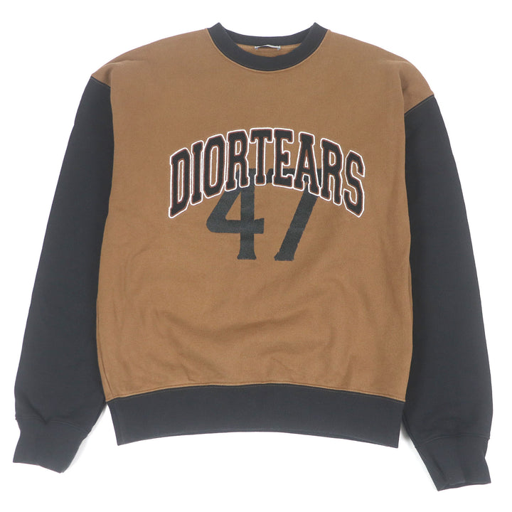 美品□DIOR DENIM TEARS ディオール オム デニム ティアーズ 393J679A0807 オーバーサイズ スウェット ブラウン S イタリア製 正規品