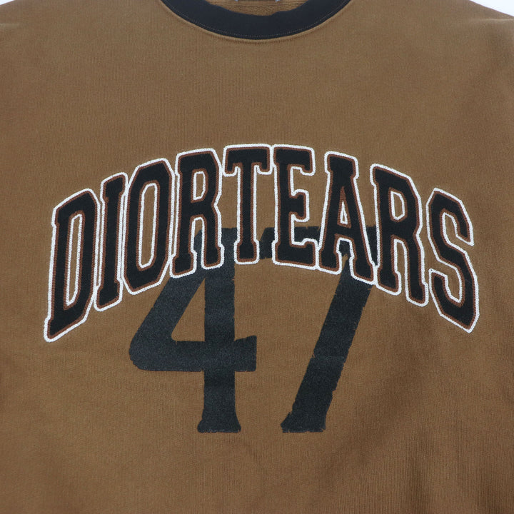 美品□DIOR DENIM TEARS ディオール オム デニム ティアーズ 393J679A0807 オーバーサイズ スウェット ブラウン S イタリア製 正規品