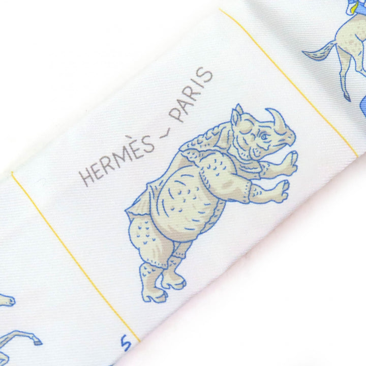 未使用品△HERMES エルメス 064150S 07 HERMES PARADE エルメスパラード シルク100％ グリ ペルル/ ヴェール/ジョーヌ ツイリー スカーフ