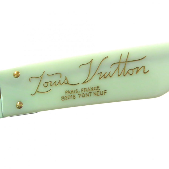 美品▼LOUIS VUITTON ルイヴィトン Z1328E モンゴメリー サングラス パステルグリーン 53□20 145 箱・保存袋・ケース付き 伊製 メンズ