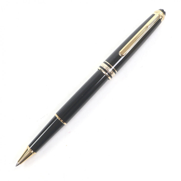 極美品□MONTBLANC モンブラン マイスターシュテュック 75周年記念品 1Pダイヤ キャップ式 ボールペン ブラック ゴールド ドイツ製