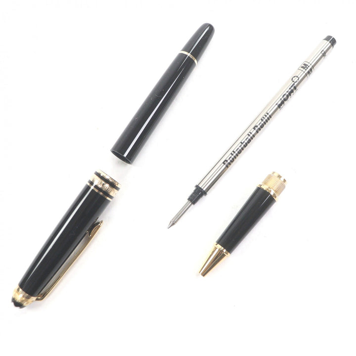極美品□MONTBLANC モンブラン マイスターシュテュック 75周年記念品 1Pダイヤ キャップ式 ボールペン ブラック ゴールド ドイツ製