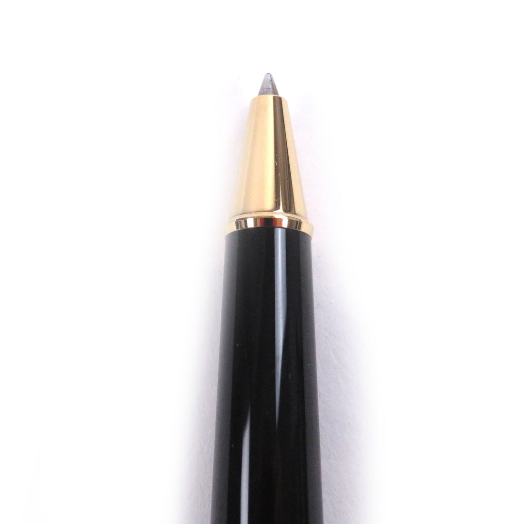 極美品□MONTBLANC モンブラン マイスターシュテュック 75周年記念品 1Pダイヤ キャップ式 ボールペン ブラック ゴールド ドイツ製