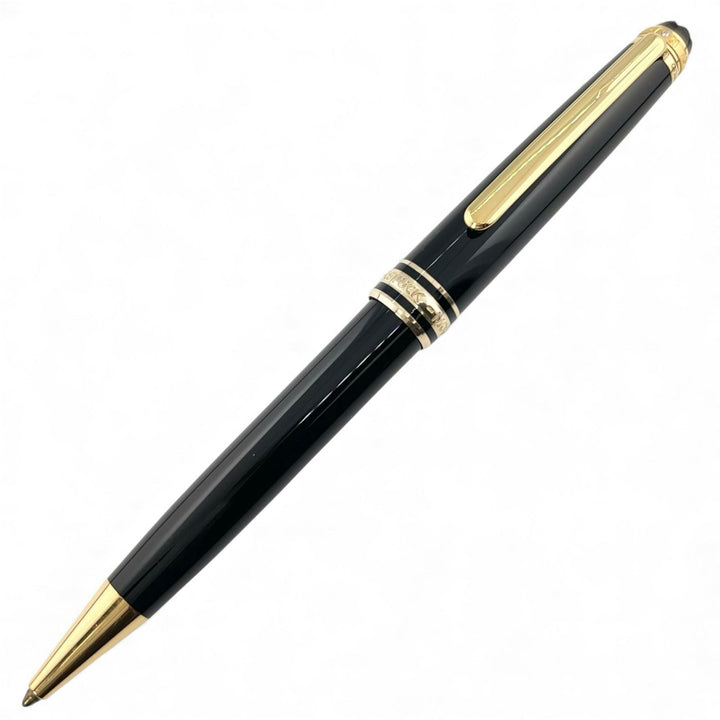 美品▲MONTBLANC モンブラン マイスターシュテュック クラシック 75周年 1Pダイヤ ツイスト式 ボールペン ブラック ドイツ製　メンズ